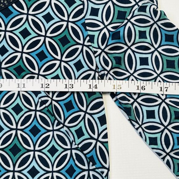 LOFT Blue Geometric Sheath Dress Womens Size 2 Bugle Bead Neckline - Picture 10 of 12